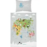 DETEXPOL Povlečení do postýlky Mapa grey Bavlna, 100/135, 40/60 cm (DL-065979)