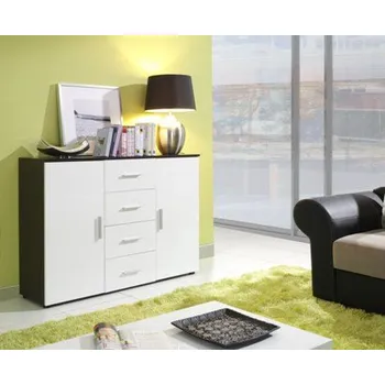 Ložnicová sestava Nábytek PEGAS s.r.o. Komoda UNI, wenge/bílý lesk