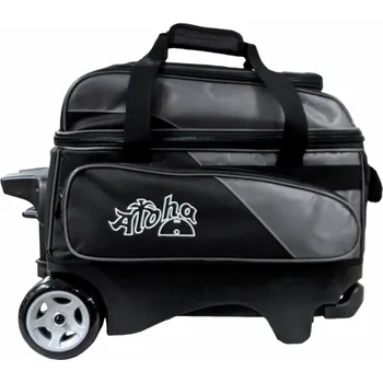 Taška na bowlingovou kouli ALOHA 2 BALL ROL BLK SILVER kolečka 5 "