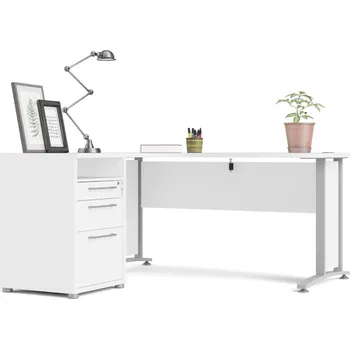 Psací stůl Nábytek PEGAS s.r.o. Psací stůl OFFICE 80400/44, Bílá/Silver grey