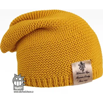 Pokrývka hlavy Dráče Dětská zimní pletená čepice Colors - vzor 12, hořčicová