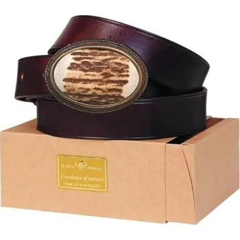 Žertovný předmět Pásek 30 mm s oválnou parohovou přezkou