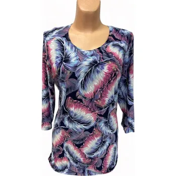 Dámská tunika Fialová halenka RUMA, Barva Fialová, Velikost XXL 48, Materiál 98% Polyester 2% Lycra