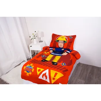 Povlečení Herding Povlečení do postýlky Požárník Sam v akci červené 40X60/100X135CM
