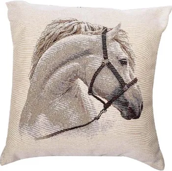 Dekorativní polštářek Dekorační polštář bílý kůň, 45x45 cm