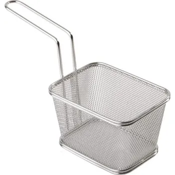 Jednorázové nádobí Košík servírovací, 13 × 10,5 × 9 cm, stříbrný