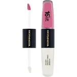 Dermacol 16H Lip Color revoluční dlouhotrvající dvoufázová rtěnka a lesk na rty 2v1 č. 11, 2x4 g
