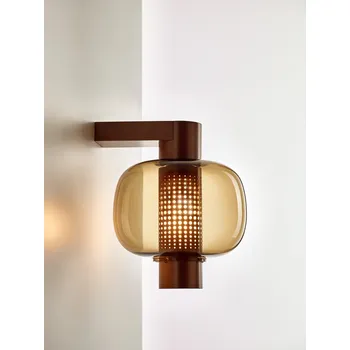 Venkovní i interiérová designová lampa Brokis Bonbori Wall down PC1280 Povrch Montury: šedá metalická (CCS2749), Barva skla: šedá kouřová - transparentní sklo (CGC516), Stmívání: TRIAC - STANDARDNÍ VERZE (CEDV2865)