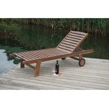 Zahradní lehátko Dřevěné venkovní lehátko-RJ