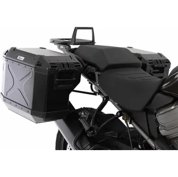 Zavazadlo na motocykl Sada nosičů a černých kufrů Hepco Becker Cutout včetně sady Xplorer Cutout pro Harley Davidson Pan America (2021-)