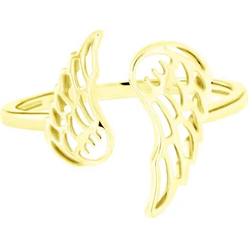 Prsten GEMMAX Působivý otevřený zlatý prsten Andělská křídla vel. UNI 51-52 – zlatý šperk ryzosti 585/1000 v Dárkovém balení s Certifikátem GLRYN-51-01377