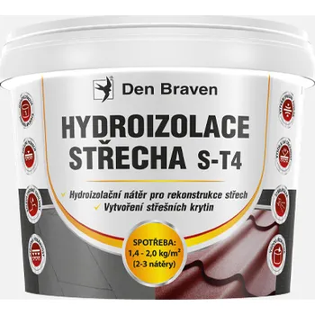 tekutá izolace Den Braven DENBIT S-T4 (Střešní hydroizolační nátěr) černá Hmotnost tmelu: 30 kg + dárek k objednávce nad 1000Kč
