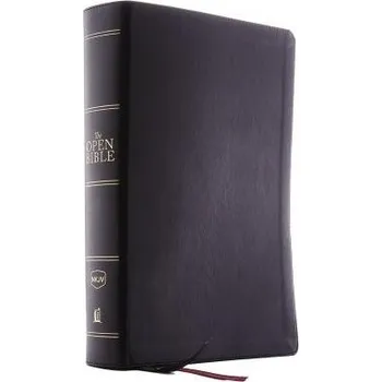 NKJV, Open Bible, Black Leathersoft, Red Letter, Comfort Print - Nelson, Thomas
