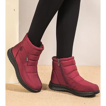 Dámská zimní obuv Dámské zimní kotníčkové sportovní boty na zip Barva: Červená, Velikost EUR: 39