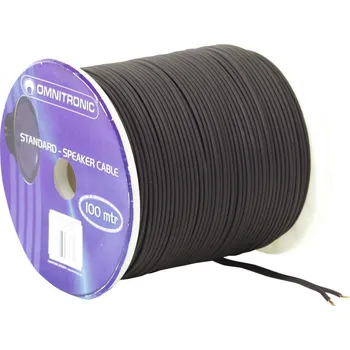 Audio kabel Kabel reproduktorový, 2x 1,5qmm, plochý černý