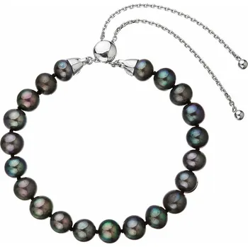 Náramek Perlový náramek z pravých říčních perel modrý nastavitelný 23023.3 peacock