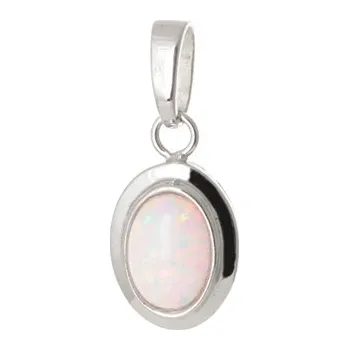 Šperk Stříbrný přívěšek s bílým opálem STRZ1006F
