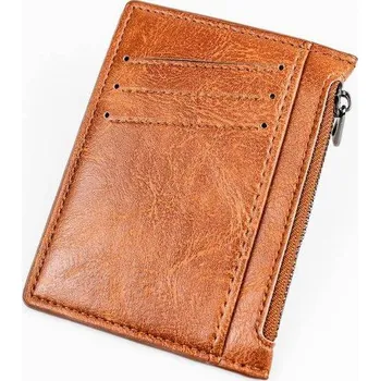 Peněženka Elegantní minimalistická peněženka z umělé kůže - Kaštanová