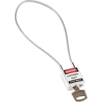 Visací zámek Compact Cable Padlock White 40cm KD