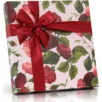 Bonboniéra Belgické pralinky v potištěné květované krabičce s mašlí 200 g