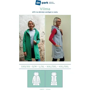 Dámská vesta Papírový střih - Vilma vel. XXS-5XL