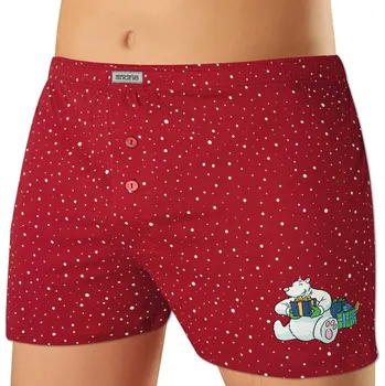 Trenýrky Andrie PS 5778 červené vánoční pánské trenýrky Barva: červená, Velikost: 3XL