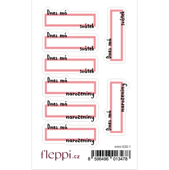 samolepka Fleppi Samolepky Narozeniny a svátek Barva samolepek: pastelově červená