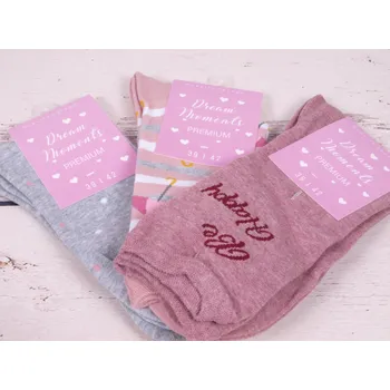 Dámské ponožky CNB BERLIN SADA 3 PÁRŮ ponožky DE 34448 růžové s šedé 3 páry velikosti ponožek: 26-28 (EUR vel. 39-42)