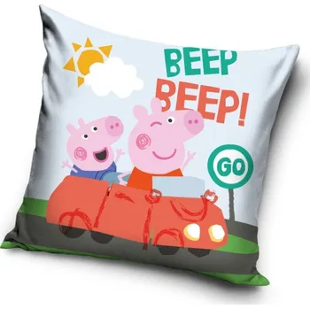 Polštář Dětský polštářek Prasátko Pepina a Tomík v Autě