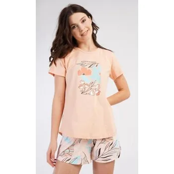 Dámské noční prádlo Dámské pyžamo šortky Vienetta Secret Melissa mentolová L