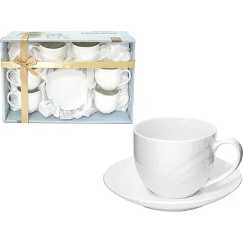 PROPER Šálek 240ml s podšálkem 6ks bílá 1903