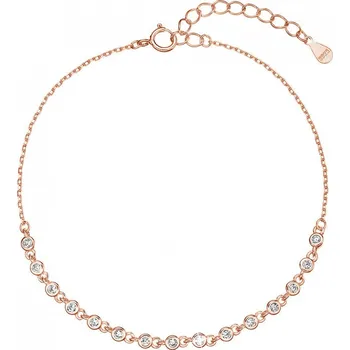 Náramek Pozlacený stříbrný ROSE náramek s malými zirkony 13031.1 crystal