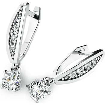 Náušnice Dámské náušnice bílé zlato 585/1000 zirkon visací 10871-B-ZIR