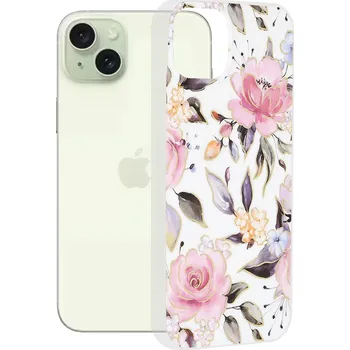 Pouzdro na mobilní telefon Kryt iPhone 15 Plus Techsuit - Marble Series - Chloe White