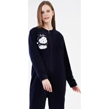 Dámský overall Dámský teplý overal Vienetta Secret Kočka tmavě modrá S