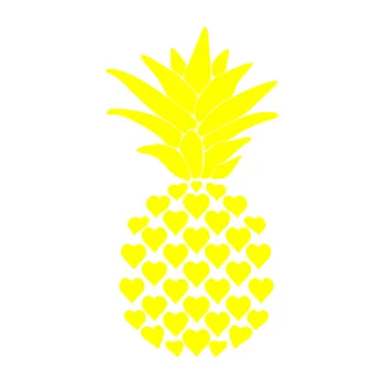 Samolepící dekorace SAMOLEPKA Ananas 001 se srdíčky (05 - žlutá citron) NA AUTO, NÁLEPKA, FÓLIE, POLEP, TUNING, VLASTNÍ TEXT, TISK, AUTOSAMOLEPKY.cz, POLEPY, OBRÁZEK, LOGO, SAMOLEPKY