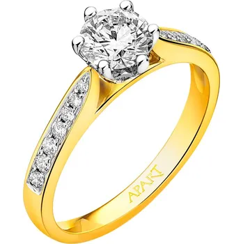 Prsten Prsten ze žlutého zlata s brilianty - SI2/H - 0,85 ct - ryzost 585 - 109.544