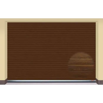 Garážová vrata AMPEL s.r.o. Sekční garážová vrata TMAVÝ DUB L 405×275 cm s elektrickým pohonem - Montáž svépomocí