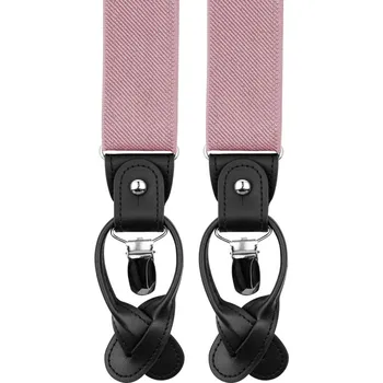 Kšandy Bubibubi Růžové pánské kšandy s černými poutky