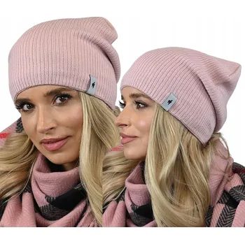 Čepice Fashionweek Dámská žebrovaná čepice na fleecu šmoulinka beani ZIZI-04 Barva: Růžová, Velikost: Universal