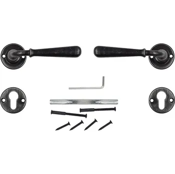 Dveřní kování SATOS Dveřní kování HERMÍNA R rustiko kl/koule Barevné provedení: černá, Provedení: klika pravá BB/koule