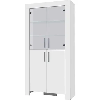 Knihovna CEZAR b | vitrína 3 | 100 cm | bílá