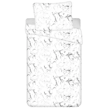 Povlečení Jerry Fabrics Mramor mikroflanelové bílé 140 x 200, 70 x 90 cm zipový uzávěr