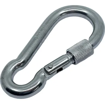 karabina Nerezová požárnická karabina s pojistkou pr.10mm