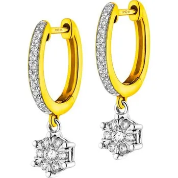 Náušnice Náušnice ze žlutého a bílého zlata s brilianty - 0,30 ct - ryzost 585 - 220.301