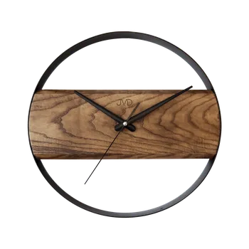 JVD Dřevěné design tiché netikající kulaté hodiny JVD NS22007/78 (hodiny s tichým chodem)