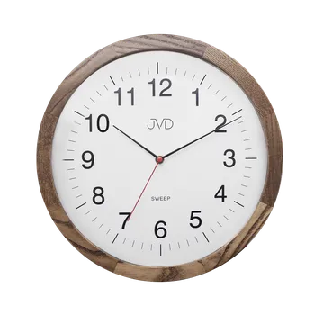 Hodiny JVD Dřevěné nástěnné kulaté tiché netikající hodiny JVD NS22009/78 (hodiny s tichým chodem)