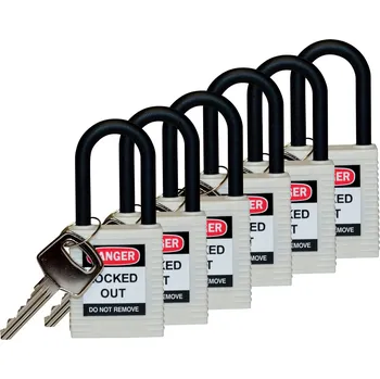 Visací zámek SFTY PADLOCK NYLON 38MM SHA WHITE 6/PAC