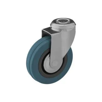 Pojezdové kolečko BKshop Otočné pojezdové kolo d50/35kg, šedý kaučuk, kluzné ložisko, s dírou pro čep