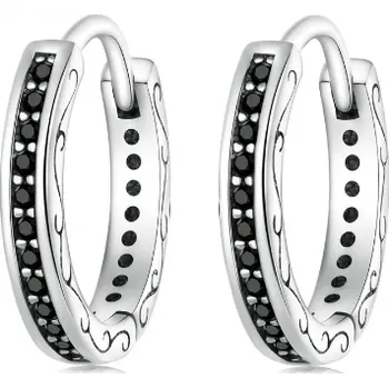 Náušnice B-TOP Stříbrné náušnice s černými zirkony 69288